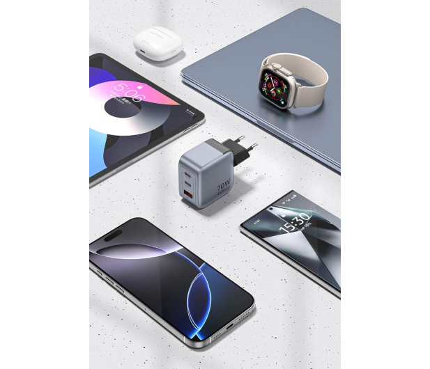 Vention Ładowarka 70W GaN PD 1x USB-A 2x USB-C czarna - 1543402 - zdjęcie 3
